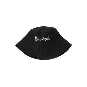 Bad B!tch Cursive Embroidered Bucket Hat - Black/White